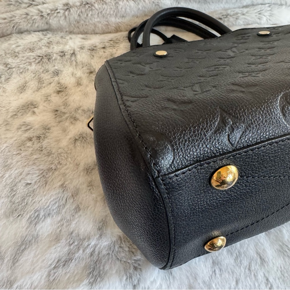 LV LOUIS VUITTON MONOGRAM BLACK EMPREINTE MONTAIGNE BB CROSSBODY. P0068 - Picture 16 of 17
